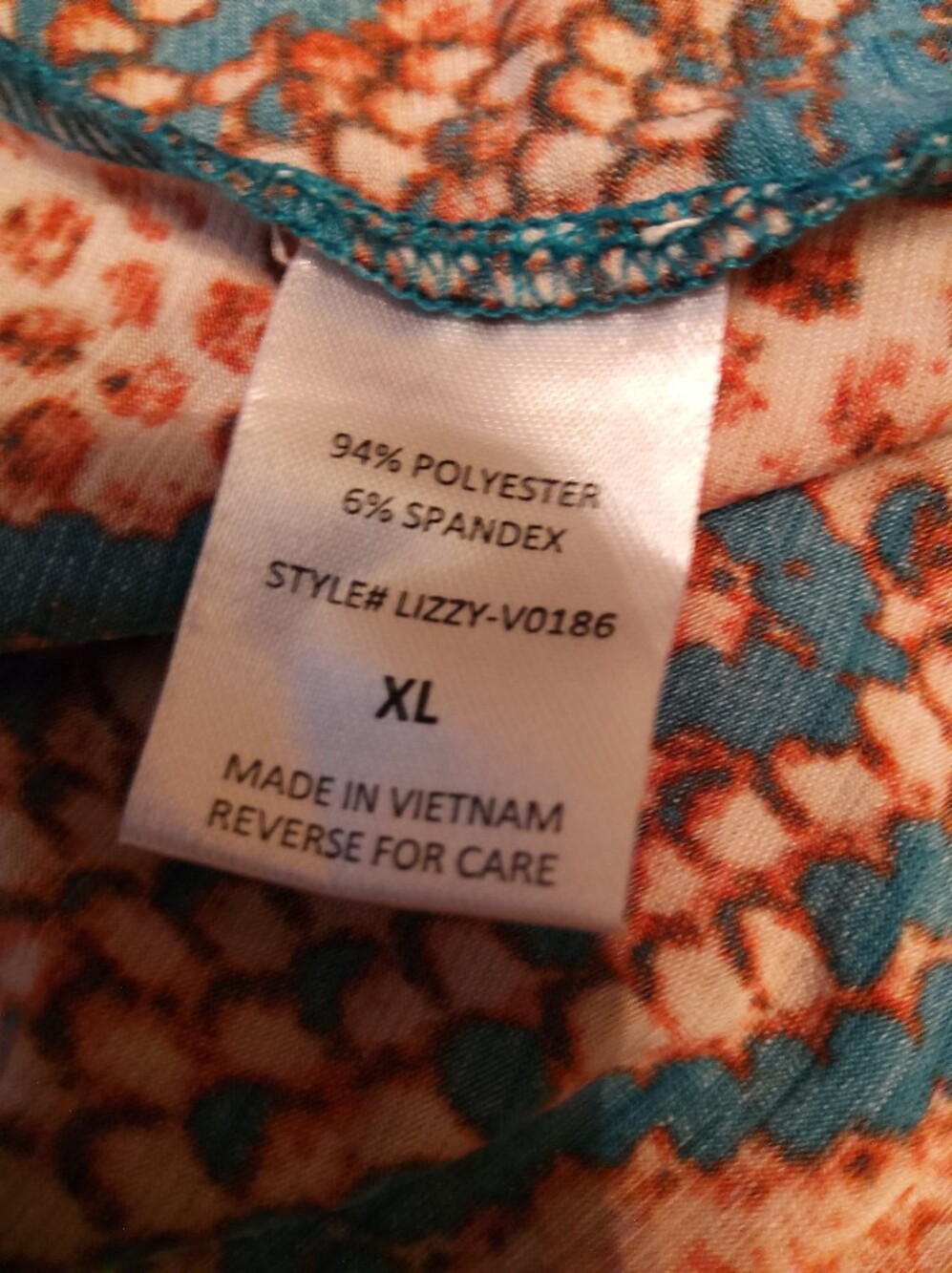 Dear Scarlett Teal and Orange Abstract Print Tunic - Picture 12 of 12